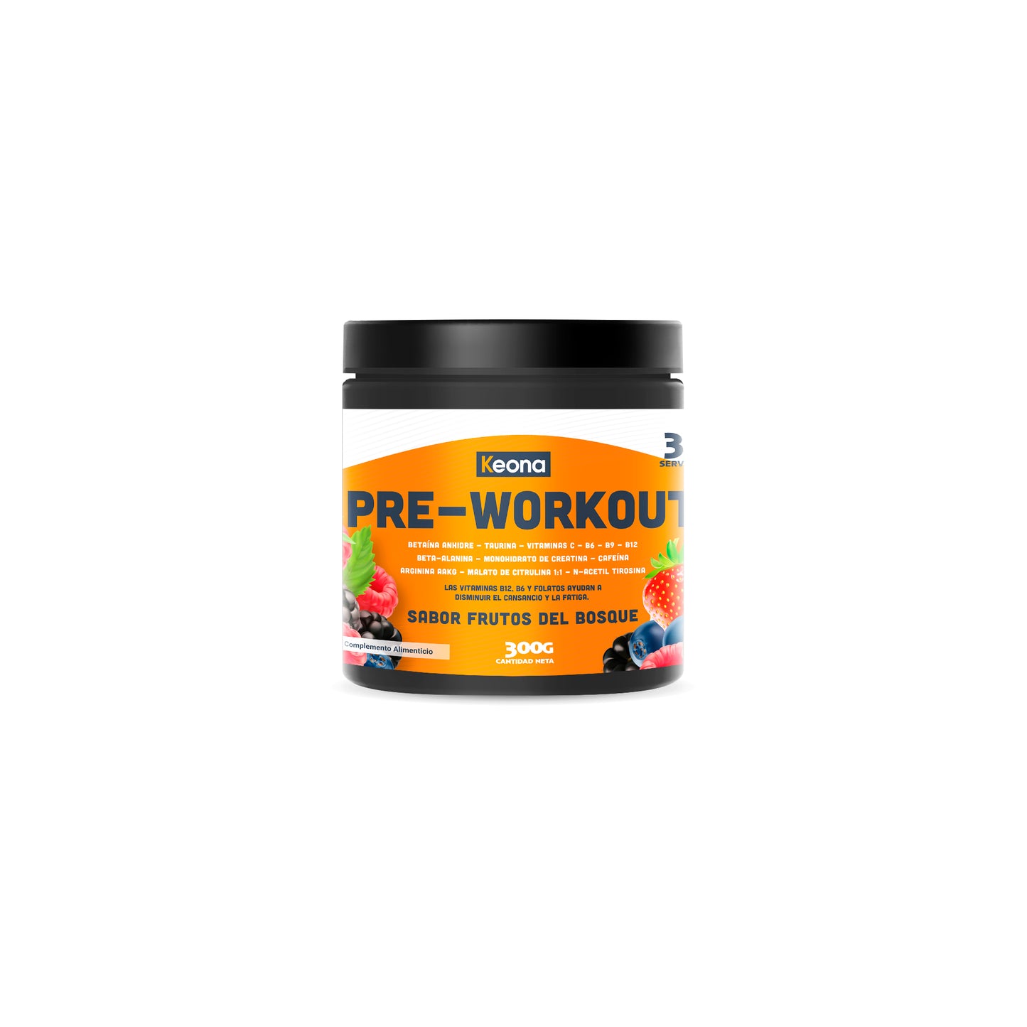Pre-entreno Keona – Suplemento energético para antes del entrenamiento con cafeína y beta-alanina