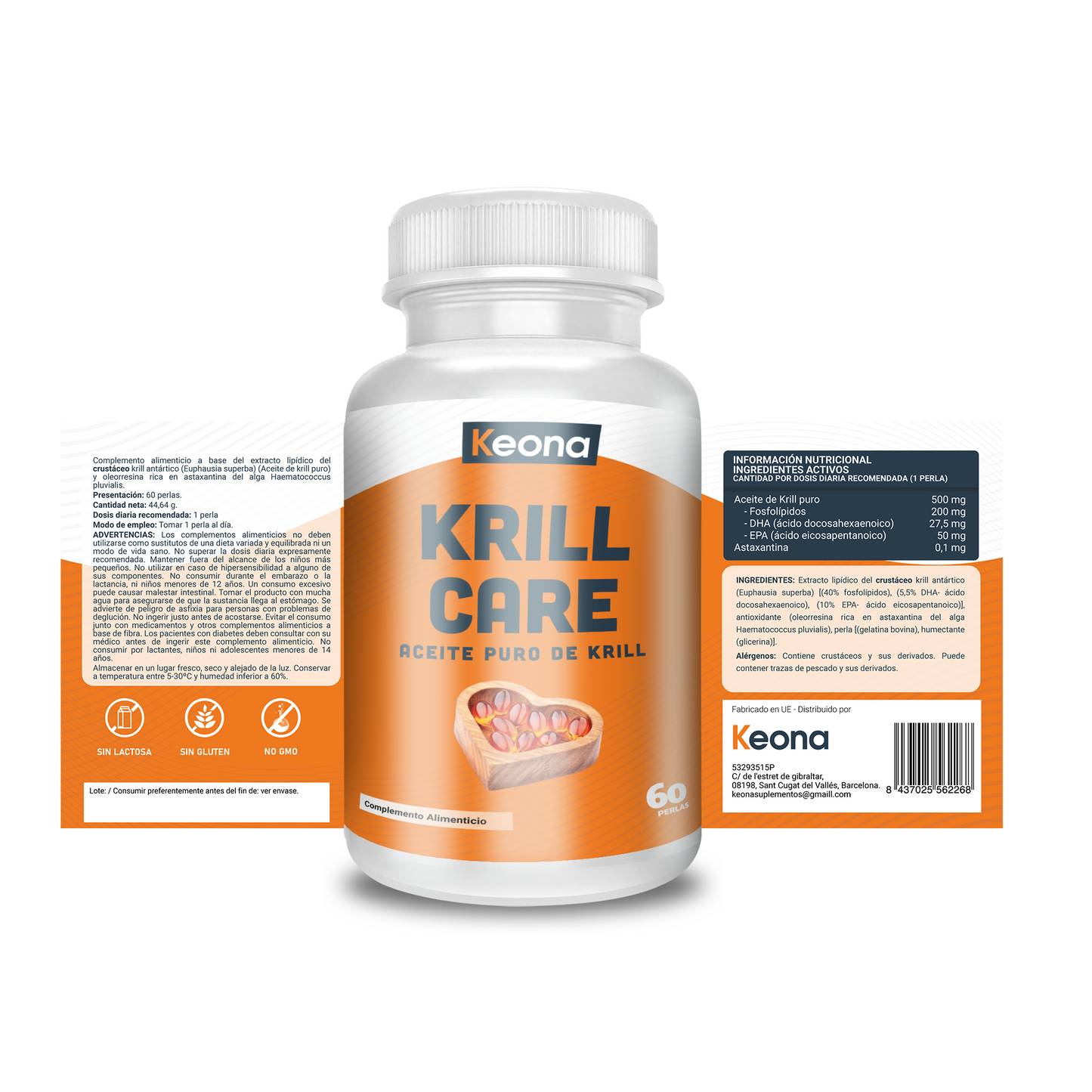Suplemento Krill Care Keona ideal para apoyar salud cardiovascular, cognitiva y articular